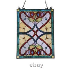 Stained Glass Window Panel Victorian Stained Glass Tiffany Style 18 X 25