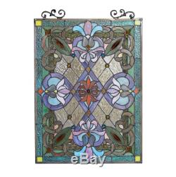Stained Glass Window Panel Victorian Tiffany Style Hanging Wall Home Art Decor
