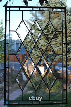 Stained Glass Window Panel antique beveled diamond clear