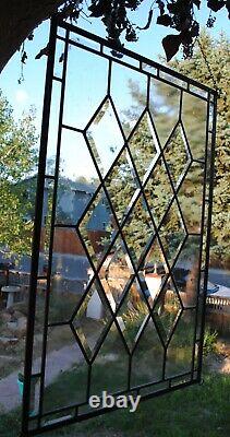 Stained Glass Window Panel antique beveled diamond clear