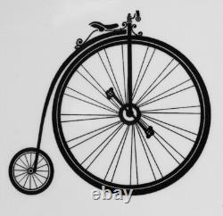 Stained Glass Window Panel antique bicycle black white grey