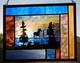 Stained Glass Window Panel horse girl lake landscape