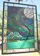 Stained Glass Window Panel mountain tree northern lights bevel