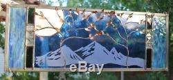Stained Glass Window Panel wedding personalized trees Beveled Glass anniversary