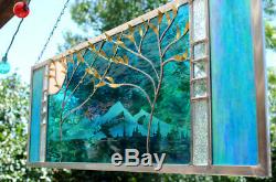 Stained Glass Window Panel wedding personalized trees Beveled anniversary