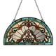 Stained Glass Window Panels Half Moon/Circle Handcrafted Art Glass Matching Pair