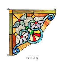 Stained Glass Window Panels Victorian Corner 10 Handcrafted PAIR Suncatcher