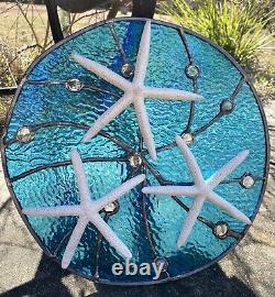 Stained Glass Window Starfish Sailboat Suncatcher Ocean Panel