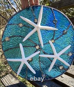 Stained Glass Window Starfish Sailboat Suncatcher Ocean Panel