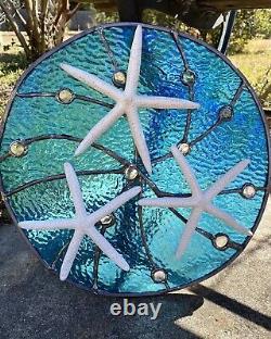 Stained Glass Window Starfish Sailboat Suncatcher Ocean Panel