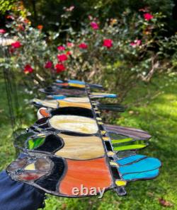 Stained Glass Window Suncatcher Panel Perch Birds Tiffany Style Songbirds 24