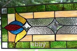 Stained Glass Window Transom, 24 x 12 Inches