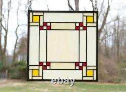 Stained Glass Window panel Frank Lloyd Wright Panel Prairie style 16 x 16