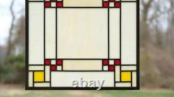 Stained Glass Window panel Frank Lloyd Wright Panel Prairie style 16 x 16