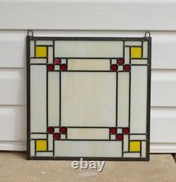 Stained Glass Window panel Frank Lloyd Wright Panel Prairie style 16 x 16