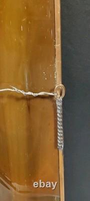 Stained Glass With Wood Burl Inset Hanging Panel