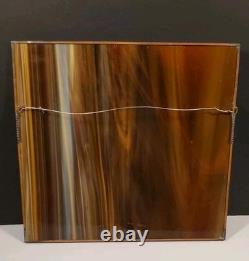 Stained Glass With Wood Burl Inset Hanging Panel