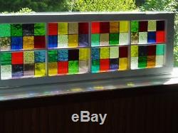 Stained Glass panel in old window frame