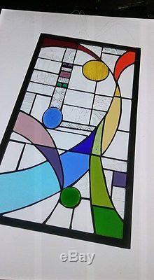 Stained Glass panel, rainbow, stained glass window panel, abstract, glbt, handmade