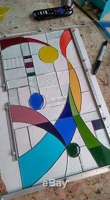 Stained Glass panel, rainbow, stained glass window panel, abstract, glbt, handmade