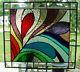 Stained Glass panel-with vibrant colors-And beveled border