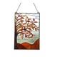 Stained Hanging Window Panel Glass Autumn Tree Floral Design Tiffany Style