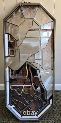 Stained Hanging Window Panel Glass Rare 3D Vintage Art Deco