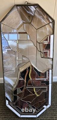 Stained Hanging Window Panel Glass Rare 3D Vintage Art Deco