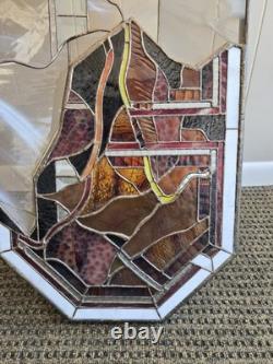 Stained Hanging Window Panel Glass Rare 3D Vintage Art Deco