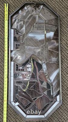 Stained Hanging Window Panel Glass Rare 3D Vintage Art Deco