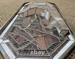 Stained Hanging Window Panel Glass Rare 3D Vintage Art Deco