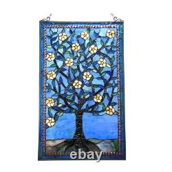 Stained Hanging Window Panel Glass Tree of Life Design Tiffany Style