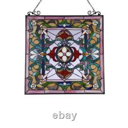 Stained glass AYLEE Tiffany-style Victorian Design Window Panel 24 x 25