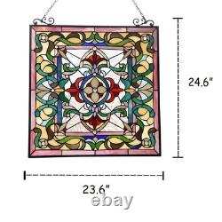 Stained glass AYLEE Tiffany-style Victorian Design Window Panel 24 x 25