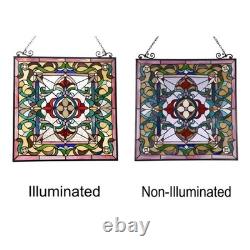Stained glass AYLEE Tiffany-style Victorian Design Window Panel 24 x 25