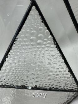 Stained glass Clear Beveled and Textured window Suncatcher panel 19.5 X 9.5