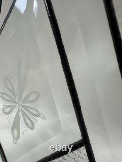 Stained glass Clear Beveled and Textured window Suncatcher panel 19.5 X 9.5