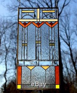 Stained glass Clear Beveled window panel FRANK LLOYD WRIGHT TREE OF LIFE 17 34