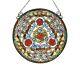 Stained glass Floral Tiffany-glass Window Panel 24 Wide