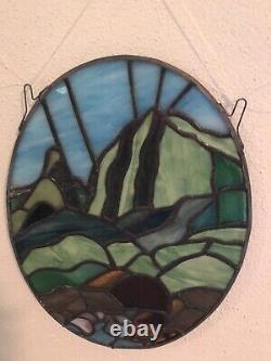 Stained glass IOA Valley Maui landscape window panel