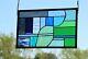 Stained glass Panel Multi-colored 16 5/8X 10 5/8 window hanging