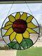 Stained glass SUNFLOWER Round window panel Usa Handcrafted