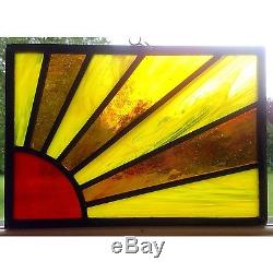 Stained glass Sunshine Window Panel hand crafted, Traditional, Commissioned