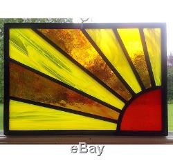 Stained glass Sunshine Window Panel hand crafted, Traditional, Commissioned