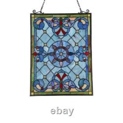 Stained glass Tiffany-style Victorian Design Window Panel 18 x 25