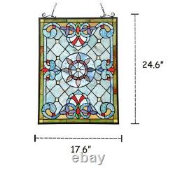 Stained glass Tiffany-style Victorian Design Window Panel 18 x 25