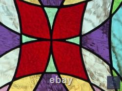 Stained glass hanging panel, 14 x 14