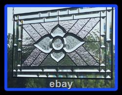 Stained glass hanging panel Clear Beveled 20.5x12.5