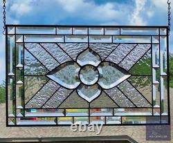 Stained glass hanging panel Clear Beveled 20.5x12.5