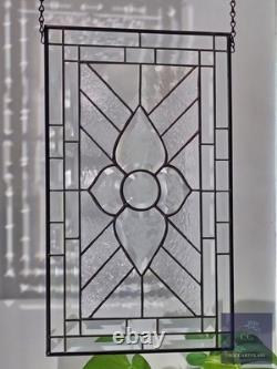 Stained glass hanging panel Clear Beveled 20.5x12.5